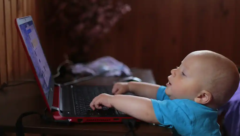Baby on a computer